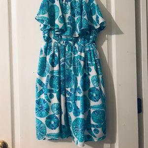 Lilly Pulitzer for Target Blue White Ruffle Dress